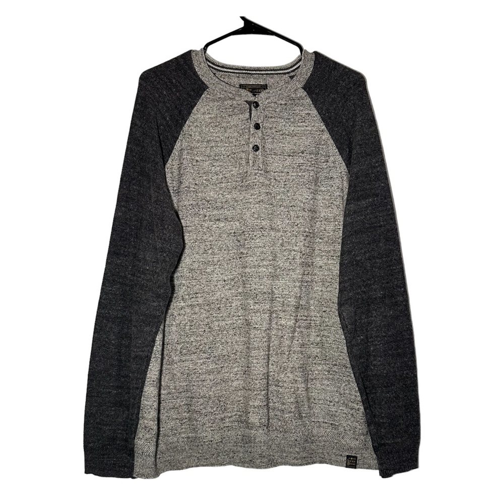 Lucky Brand Men’s Color-Block Gray Long Sleeve Henley Size XL